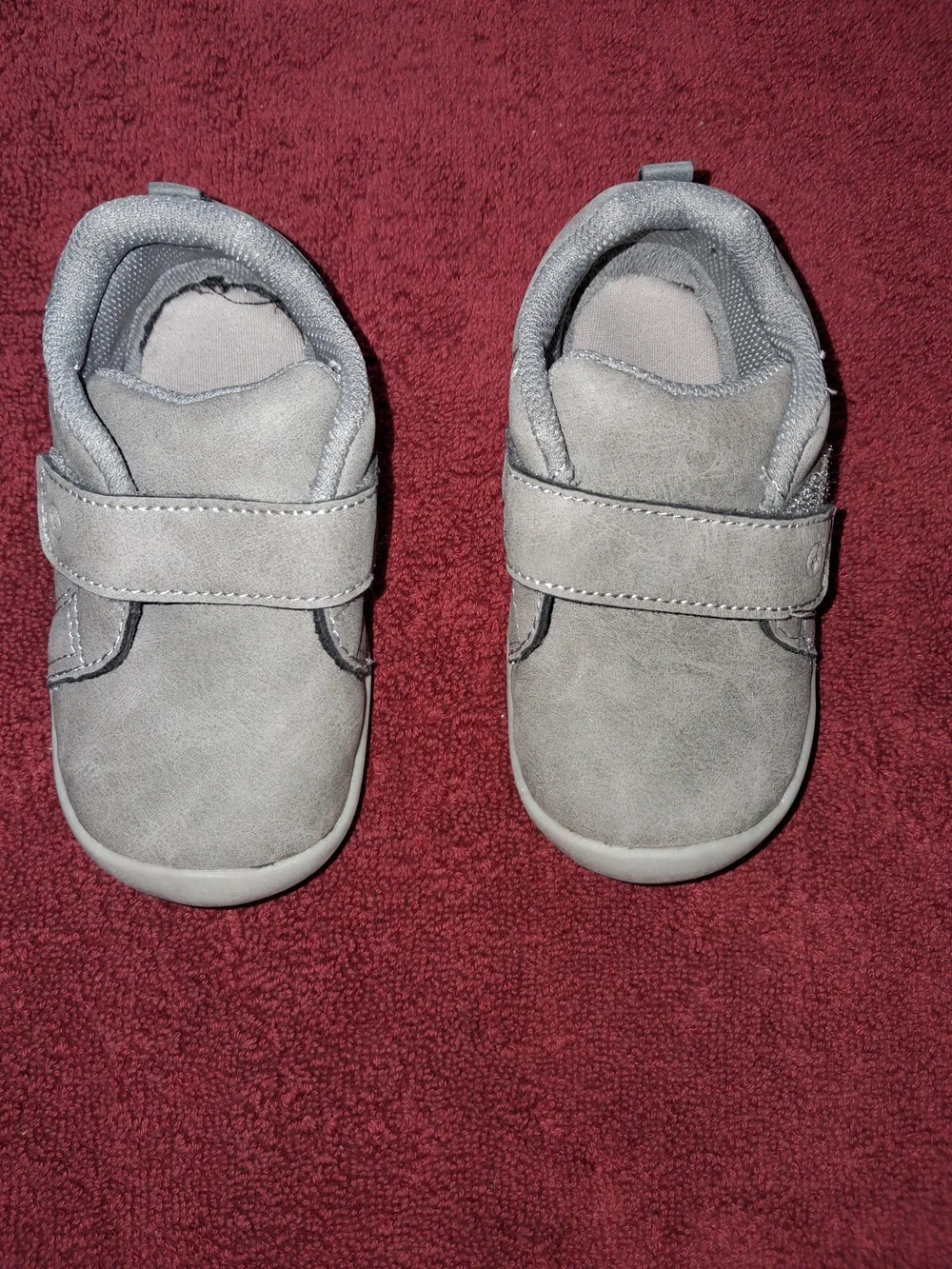 Tristan Light Gray Velcro Baby Walker Shoes